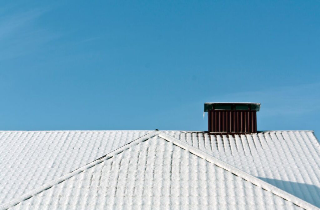 Snow on metal roof texture