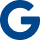 Blue letter G logo on white background